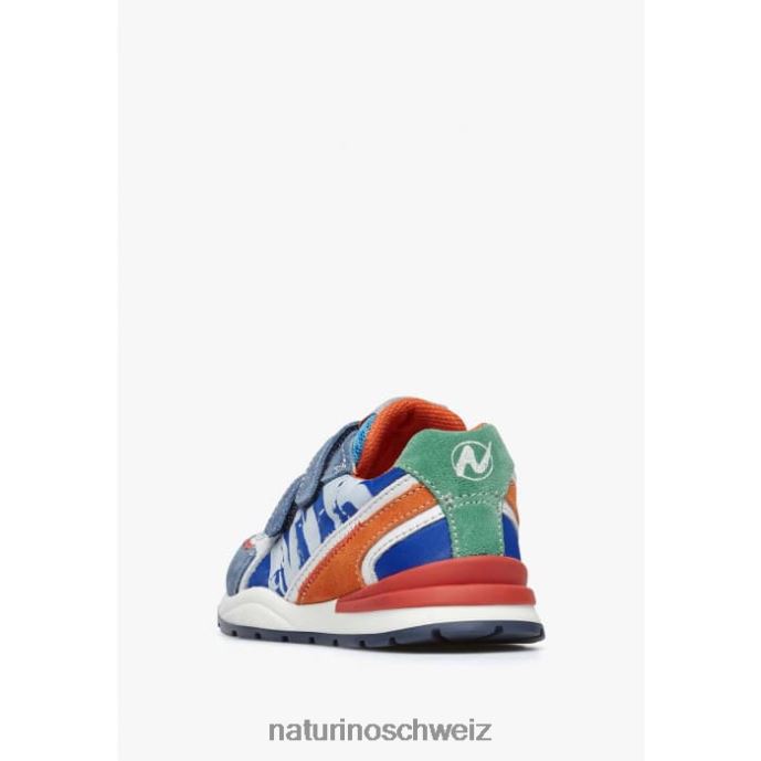 Naturino bley vl Sneakers aus Wildleder und Stoff Kinder Blau Rot 66HJ470