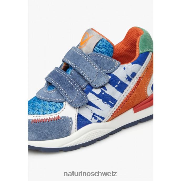Naturino bley vl Sneakers aus Wildleder und Stoff Kinder Blau Rot 66HJ470