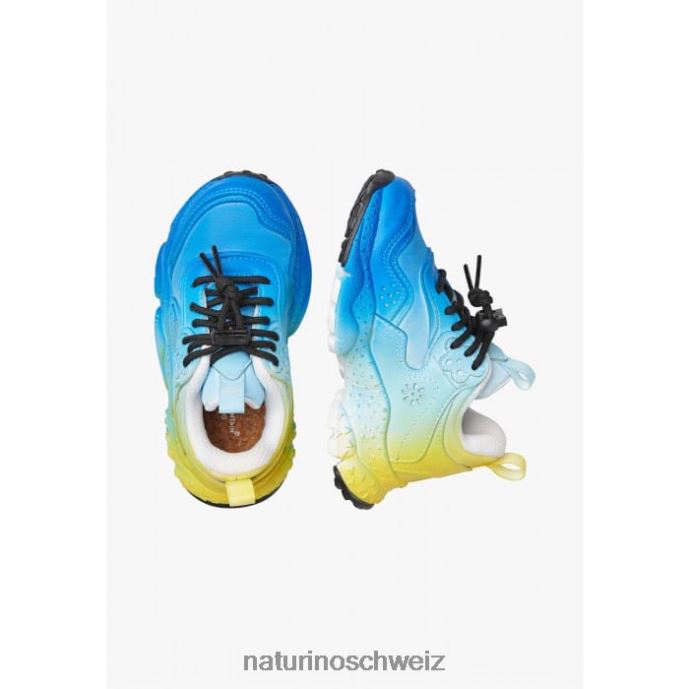 Naturino doi junior. Turnschuhe aus Öko-Leder und Stoff Kinder blau-himmelblau 66HJ39