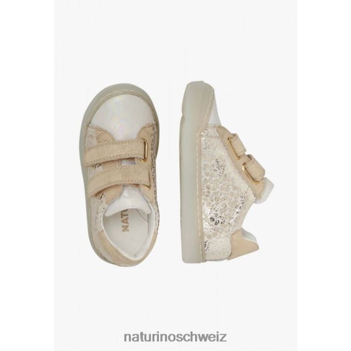 Naturino eindhoven vl Sneakers aus Leder und Wildleder Kinder Platin 66HJ399