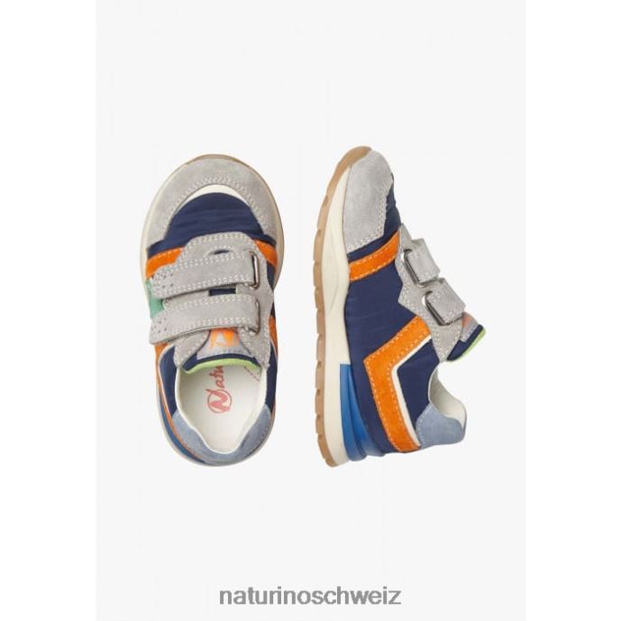 Naturino evon vl Sneakers aus Wildleder und Stoff Kinder Grau Blau 66HJ401