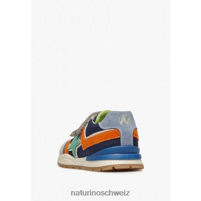 Naturino evon vl Sneakers aus Wildleder und Stoff Kinder Grau Blau 66HJ401