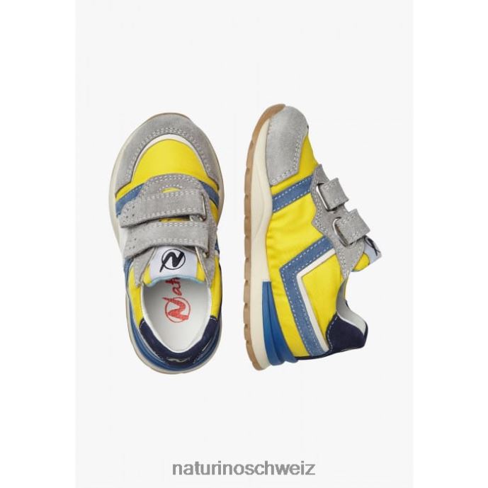 Naturino evon vl Sneakers aus Wildleder und Stoff Kinder grau-gelb 66HJ441