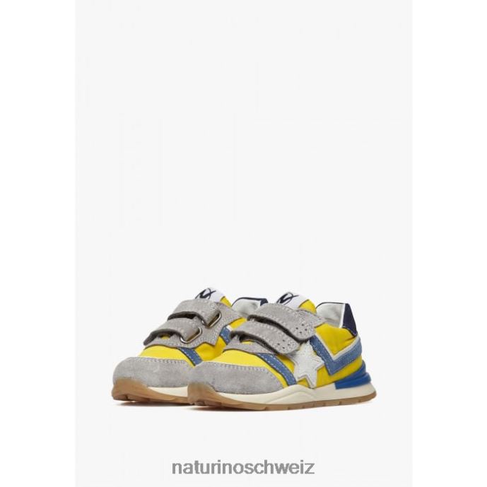 Naturino evon vl Sneakers aus Wildleder und Stoff Kinder grau-gelb 66HJ441