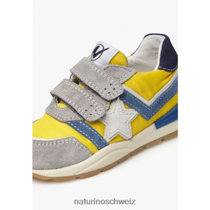 Naturino evon vl Sneakers aus Wildleder und Stoff Kinder grau-gelb 66HJ441