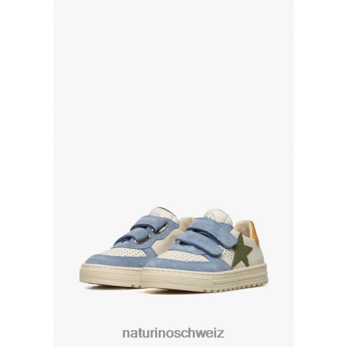 Naturino hess vl. Sneakers aus Leder und Wildleder Kinder himmelblau-beige 66HJ382