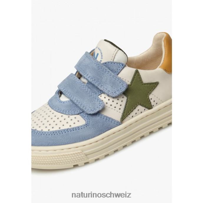 Naturino hess vl. Sneakers aus Leder und Wildleder Kinder himmelblau-beige 66HJ382