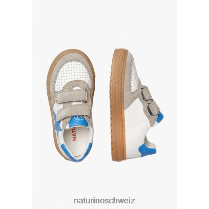 Naturino hess vl. Sneakers aus Leder und Wildleder Kinder taubengrau-hellblau 66HJ384