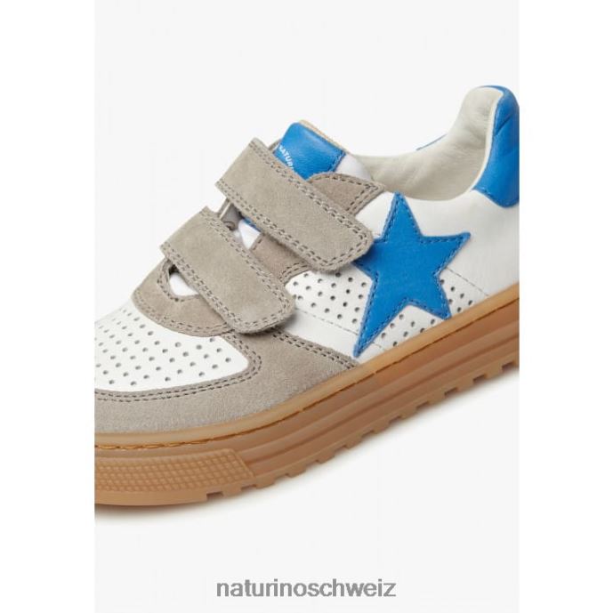 Naturino hess vl. Sneakers aus Leder und Wildleder Kinder taubengrau-hellblau 66HJ384