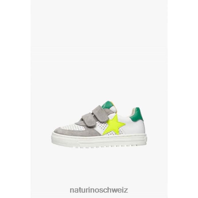 Naturino hess vl. Sneakers aus Leder und Wildleder Kinder weiß grau 66HJ370