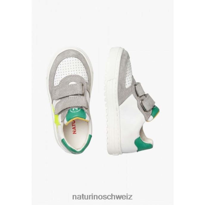 Naturino hess vl. Sneakers aus Leder und Wildleder Kinder weiß grau 66HJ370