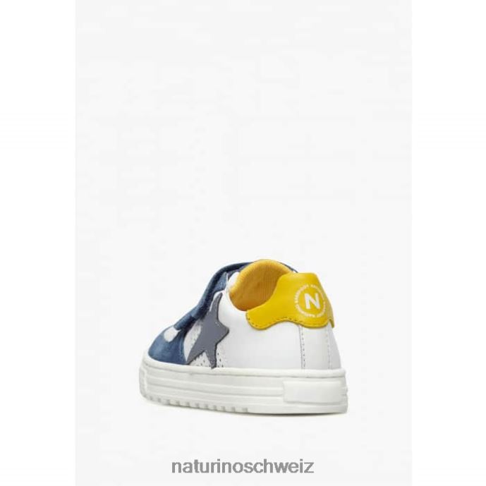 Naturino hess vl. Sneakers aus Leder und Wildleder Kinder weiß-hellblau 66HJ451