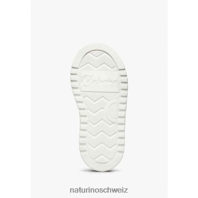 Naturino hess zip. Sneakers aus Leder und Wildleder mit Reißverschluss Kinder weiß-türkis 66HJ465