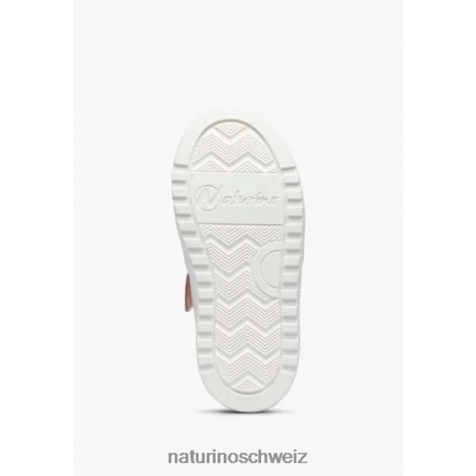 Naturino hess zip. perforierte Ledersneaker mit Stern und Reißverschluss Kinder weiß-puderrosa 66HJ487