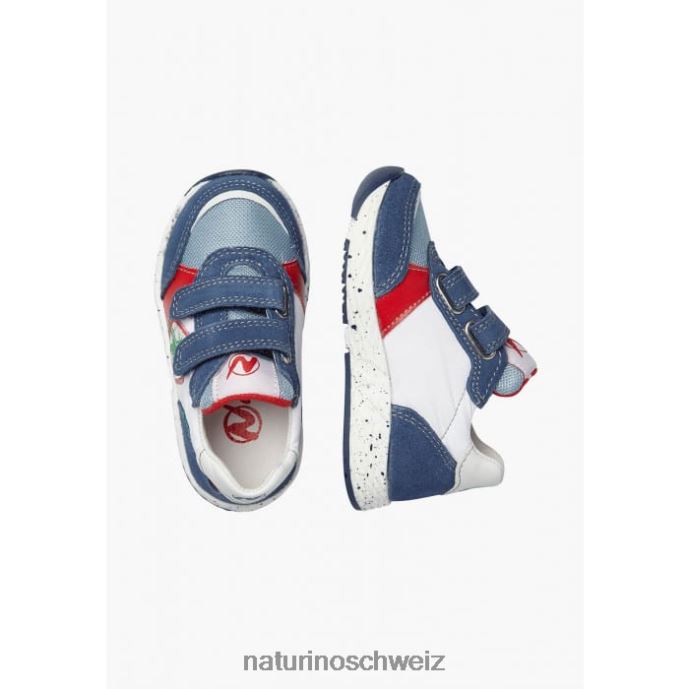Naturino jesko star vl. Sneakers aus Wildleder und Stoff Kinder Blau Weiss 66HJ500