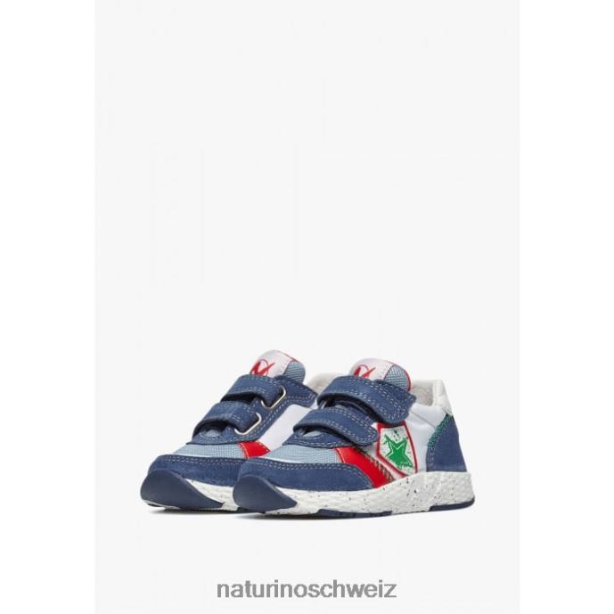 Naturino jesko star vl. Sneakers aus Wildleder und Stoff Kinder Blau Weiss 66HJ500