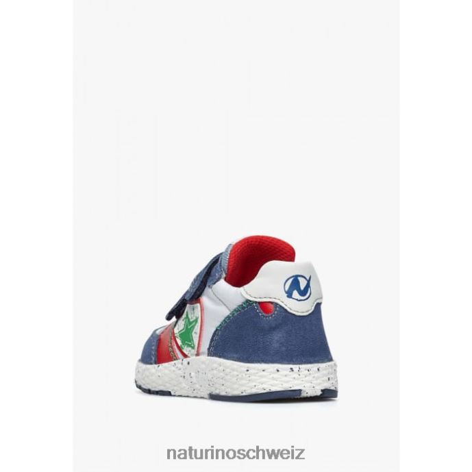 Naturino jesko star vl. Sneakers aus Wildleder und Stoff Kinder Blau Weiss 66HJ500
