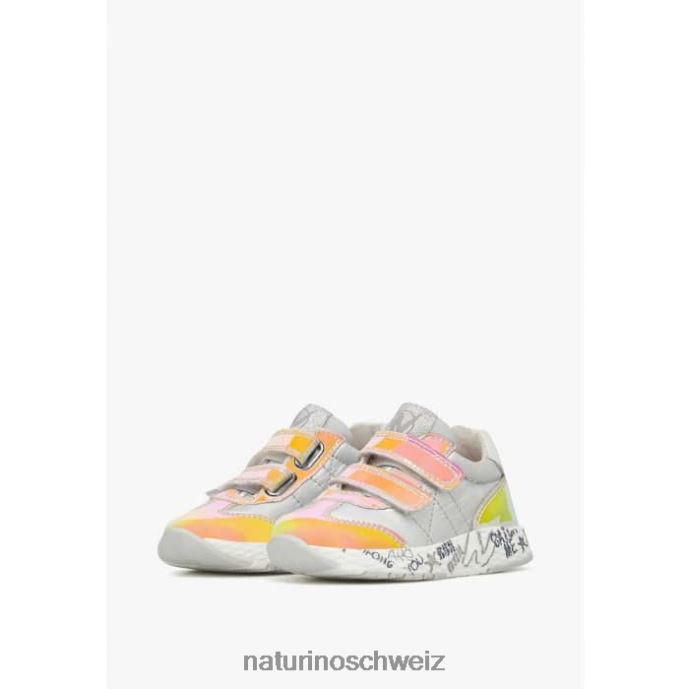 Naturino jesko vl. Sneakers aus Leder und technischem Stoff Kinder Silber 66HJ516