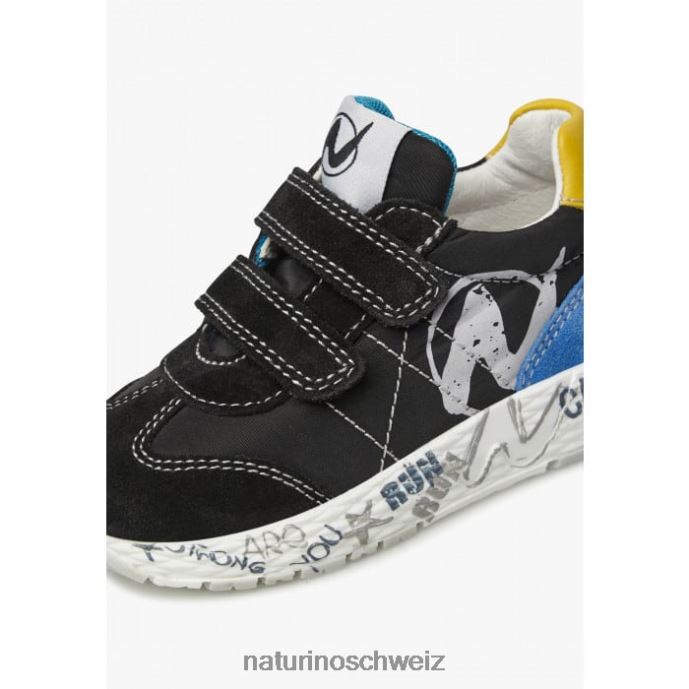 Naturino jesko vl. Sneakers aus Wildleder und technischem Stoff Kinder Schwarz 66HJ425