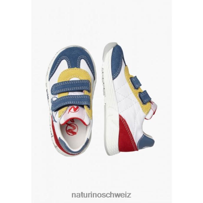 Naturino jesko vl. Sneakers aus Wildleder und technischem Stoff Kinder weiß Blau 66HJ419