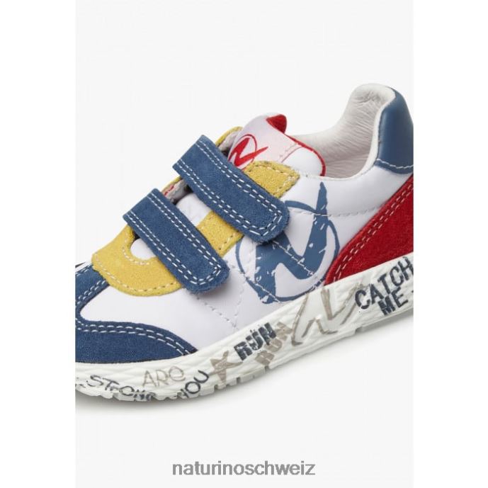 Naturino jesko vl. Sneakers aus Wildleder und technischem Stoff Kinder weiß Blau 66HJ419