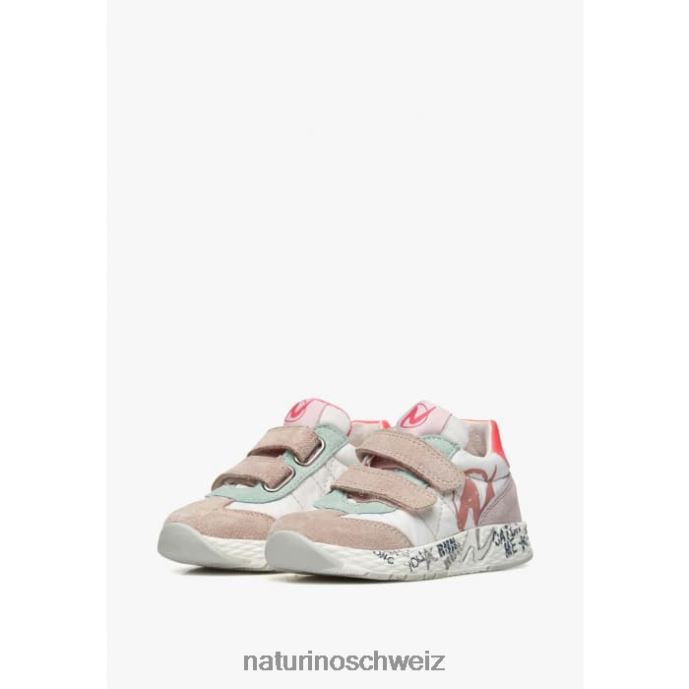 Naturino jesko vl. Sneakers aus Wildleder und technischem Stoff Kinder weiß-rosa 66HJ410