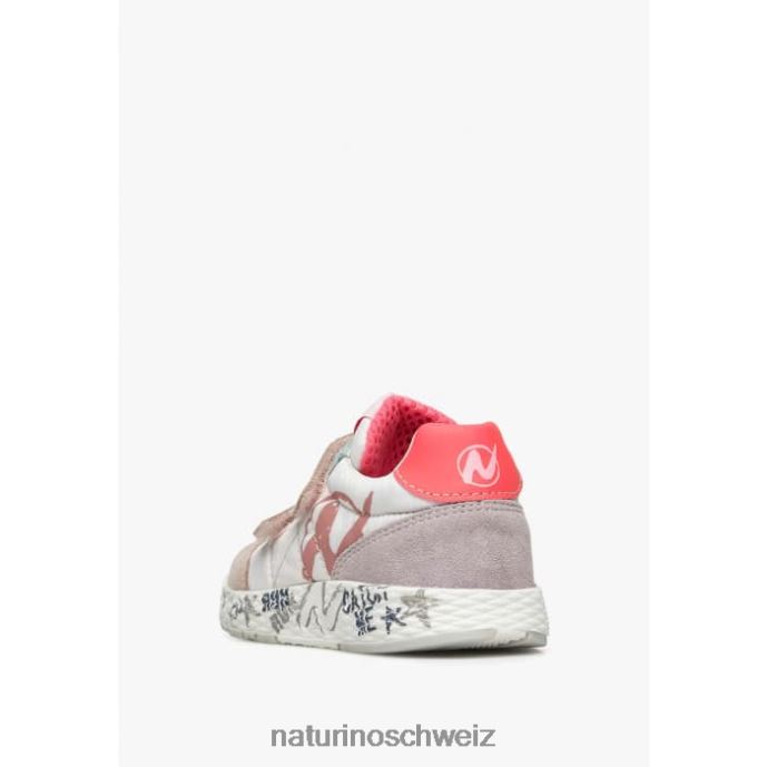 Naturino jesko vl. Sneakers aus Wildleder und technischem Stoff Kinder weiß-rosa 66HJ410