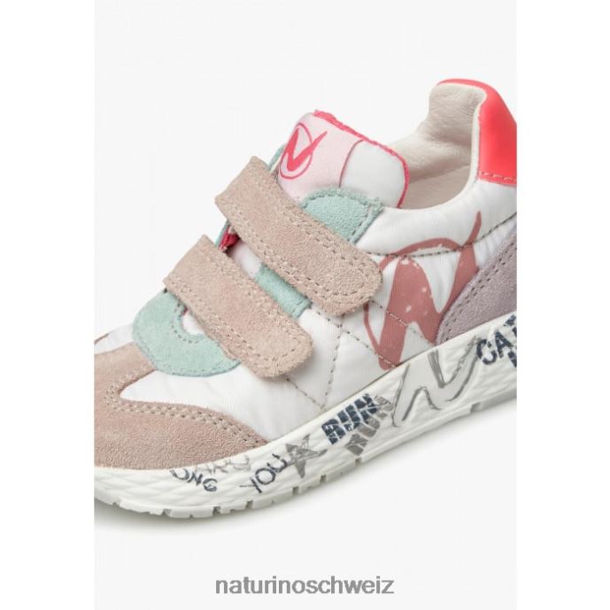 Naturino jesko vl. Sneakers aus Wildleder und technischem Stoff Kinder weiß-rosa 66HJ410