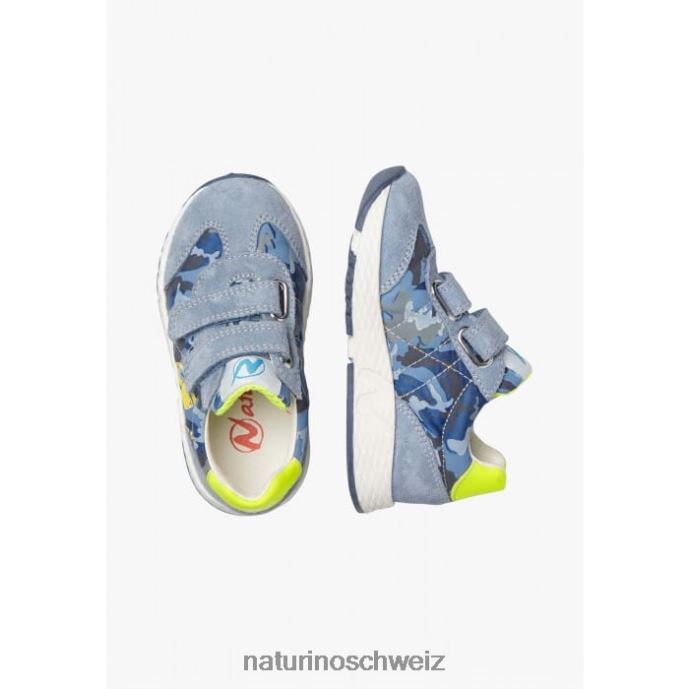 Naturino jesko vl. Sneakers aus technischem Stoff und Wildleder Kinder hellblau-gelb 66HJ469