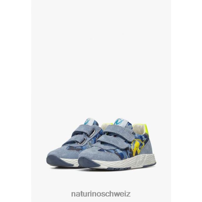 Naturino jesko vl. Sneakers aus technischem Stoff und Wildleder Kinder hellblau-gelb 66HJ469