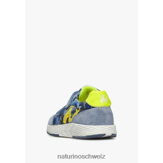 Naturino jesko vl. Sneakers aus technischem Stoff und Wildleder Kinder hellblau-gelb 66HJ469