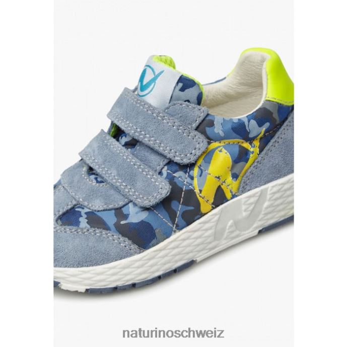Naturino jesko vl. Sneakers aus technischem Stoff und Wildleder Kinder hellblau-gelb 66HJ469