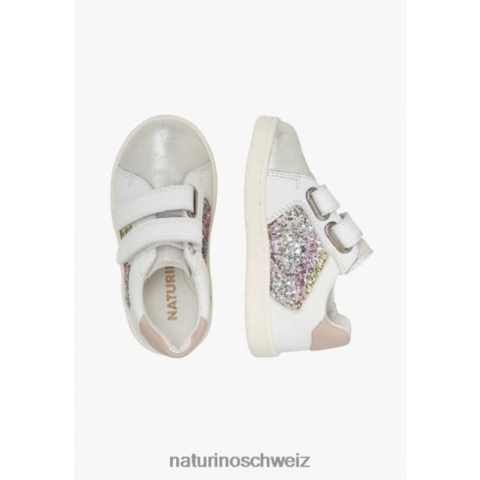 Naturino kozuc vl Sneakers aus Leder und Wildleder Kinder Silber Weiss 66HJ405