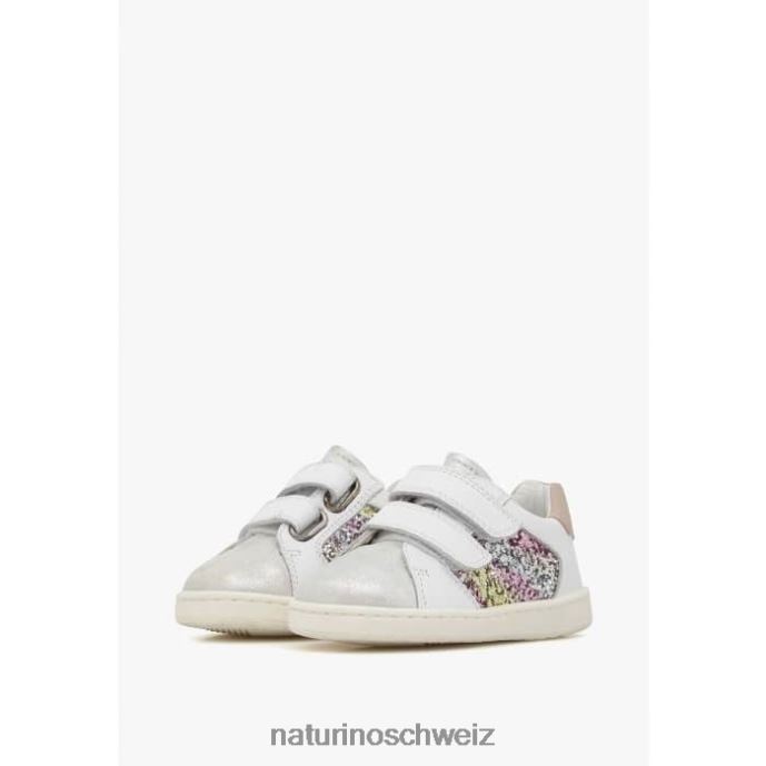 Naturino kozuc vl Sneakers aus Leder und Wildleder Kinder Silber Weiss 66HJ405