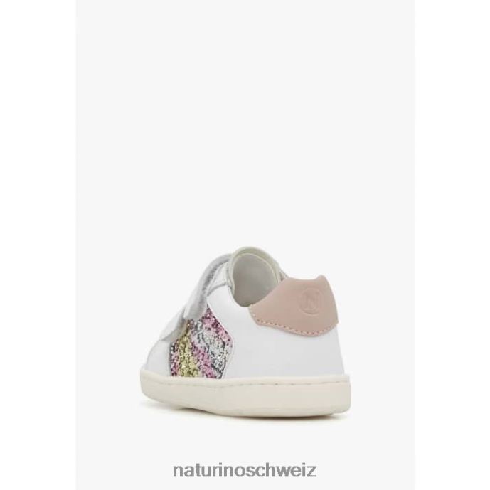 Naturino kozuc vl Sneakers aus Leder und Wildleder Kinder Silber Weiss 66HJ405