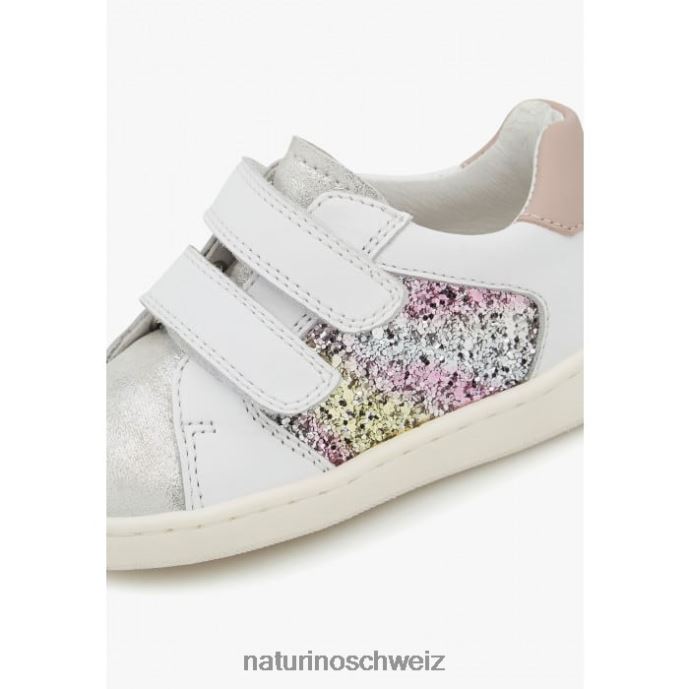 Naturino kozuc vl Sneakers aus Leder und Wildleder Kinder Silber Weiss 66HJ405