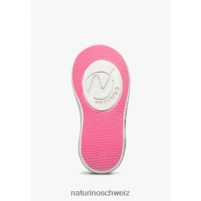Naturino kristil vl Sneakers aus Leder und Stoff Kinder weiß-rosa 66HJ490