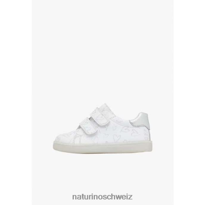 Naturino owie vl Ledersneaker mit Herzaufdruck Kinder Weiss 66HJ386