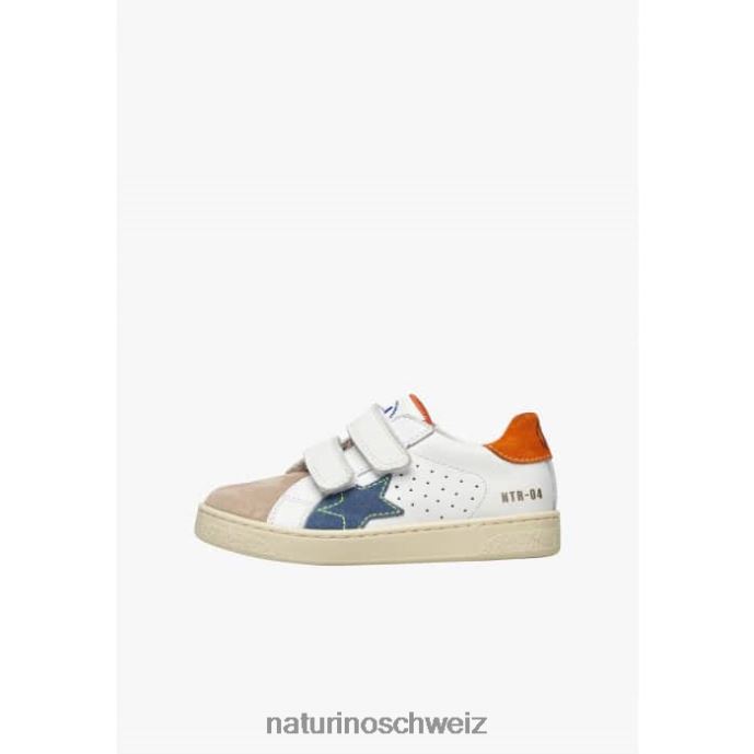 Naturino pinn vl. Sneakers aus Leder und Wildleder Kinder weiß-beige 66HJ427