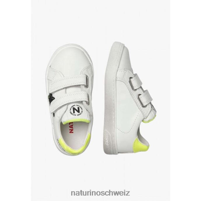Naturino pinn vl. Sneakers aus Leder und Wildleder Kinder weiß schwarz 66HJ457