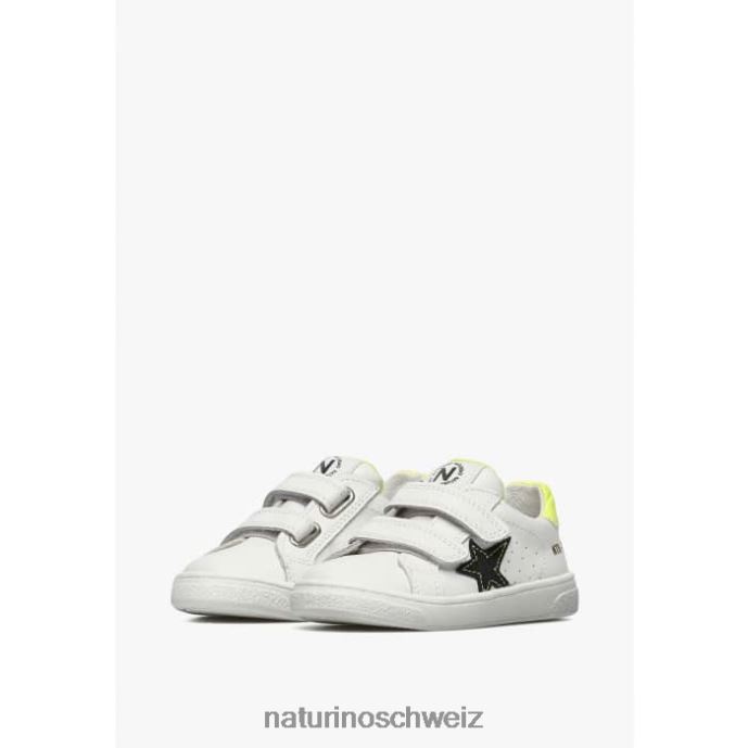 Naturino pinn vl. Sneakers aus Leder und Wildleder Kinder weiß schwarz 66HJ457