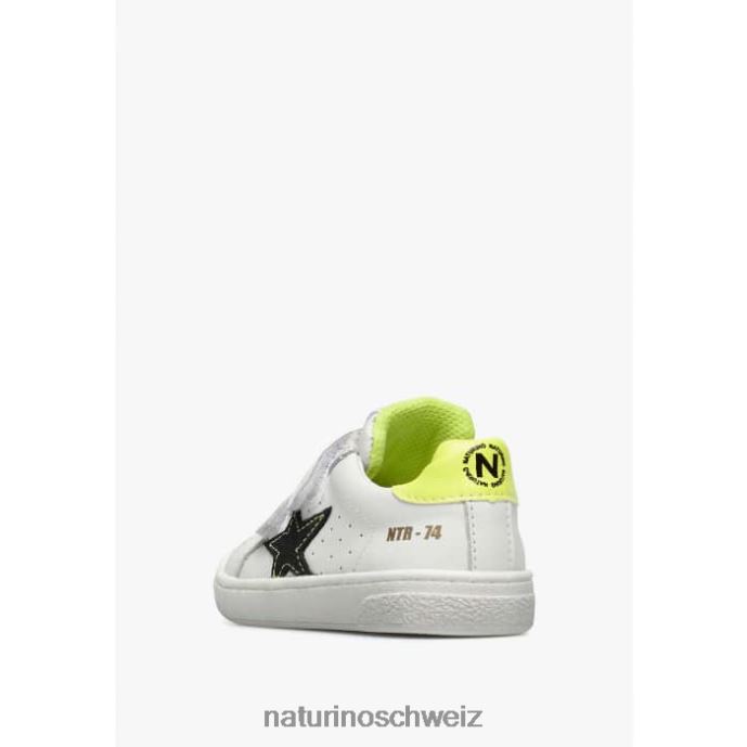 Naturino pinn vl. Sneakers aus Leder und Wildleder Kinder weiß schwarz 66HJ457