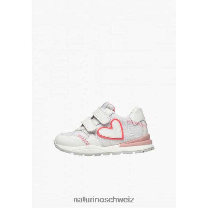 Naturino quell vl Sneakers aus Leder und Stoff Kinder weiß-rosa 66HJ449