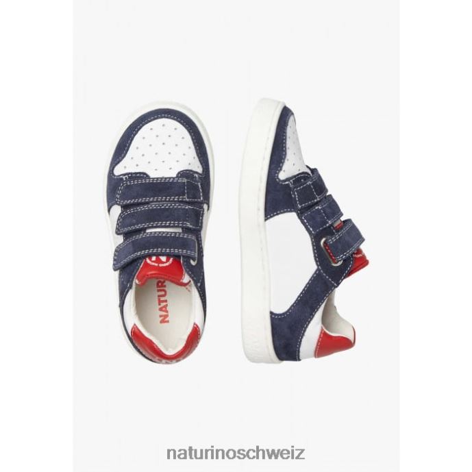 Naturino theral vl. Sneakers aus Leder und Wildleder Kinder weiß Blau 66HJ462