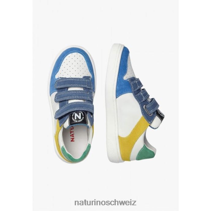 Naturino theral vl. Sneakers aus Leder und Wildleder Kinder weiß-himmelblau 66HJ374