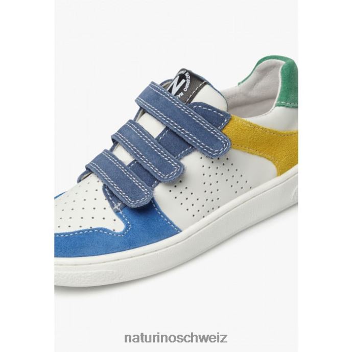 Naturino theral vl. Sneakers aus Leder und Wildleder Kinder weiß-himmelblau 66HJ374